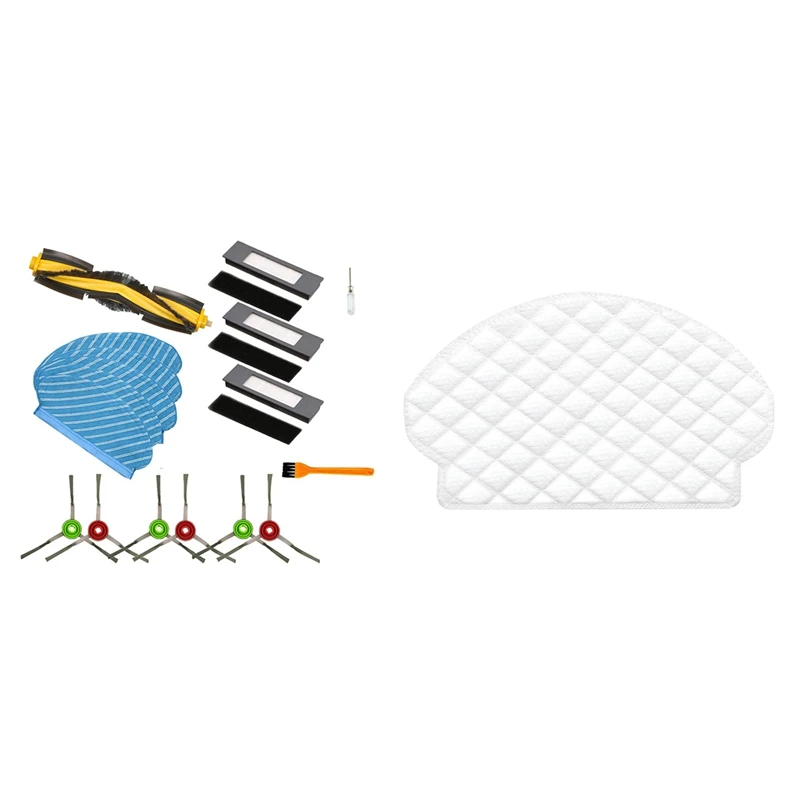 

1 Set Roller Side Brush Filter Kit & 60 Pcs Disposable Mop Cloth Rags