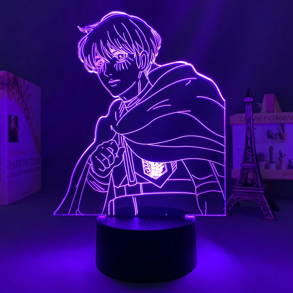 

Anime 3D Lamp Attack on Titan 4 Armin Arlert Figure for Bedroom Decor Night Light Kids Birthday Gift Shingeki No Kyojin 3d Light