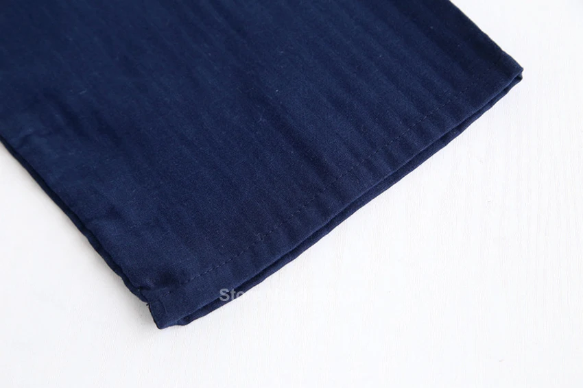 

2020 Kimono Pajamas Set for Samurai Men Cotton Traditional Japanese Top Trousers Pure Color Casual Breathable Yukata Sleepwear