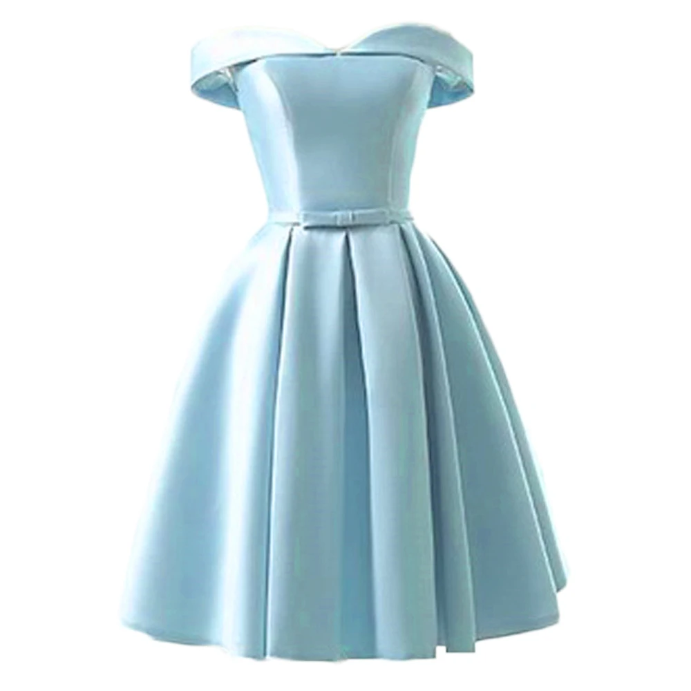 ANGELSBRIDEP Короткие Платья для подружек невесты светильник Голубые мини платья