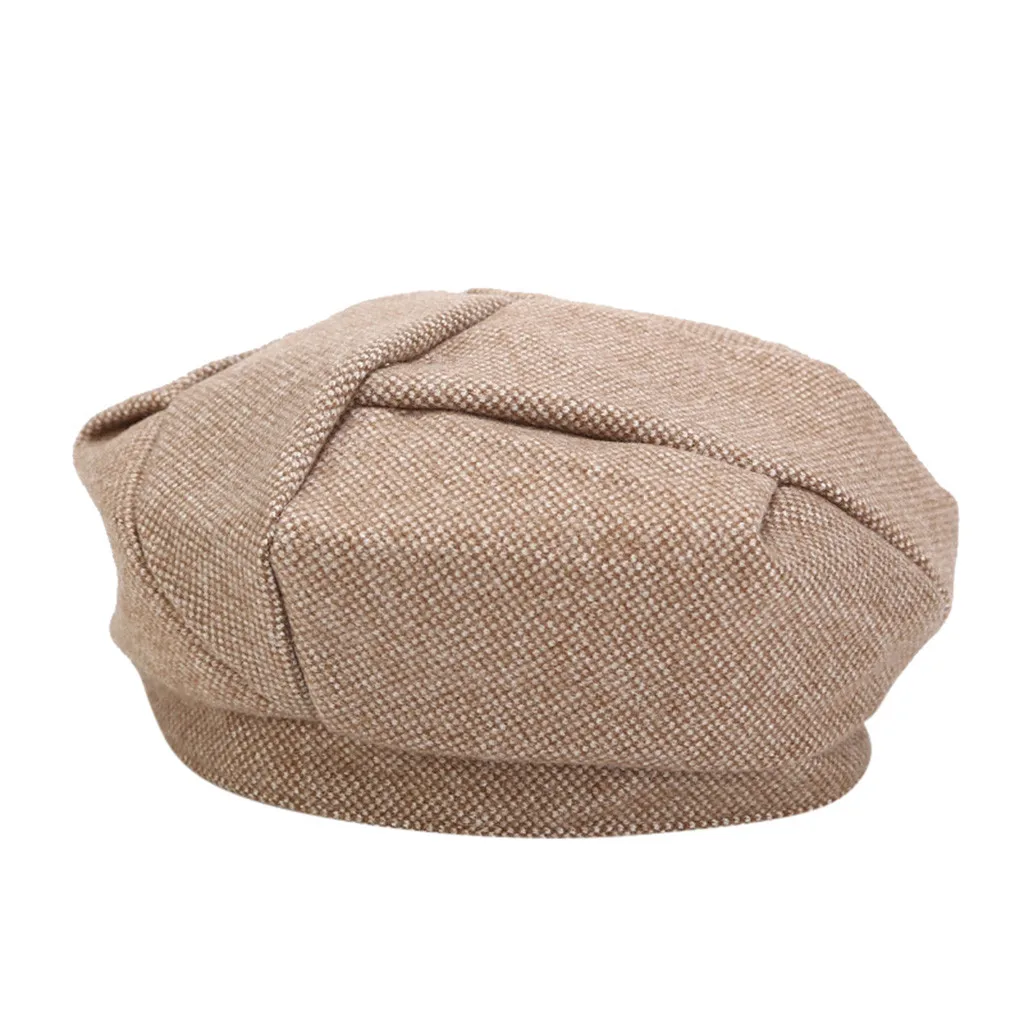 Акриловые шапки-береты женские береты для девочек винтажный однотонный берет на