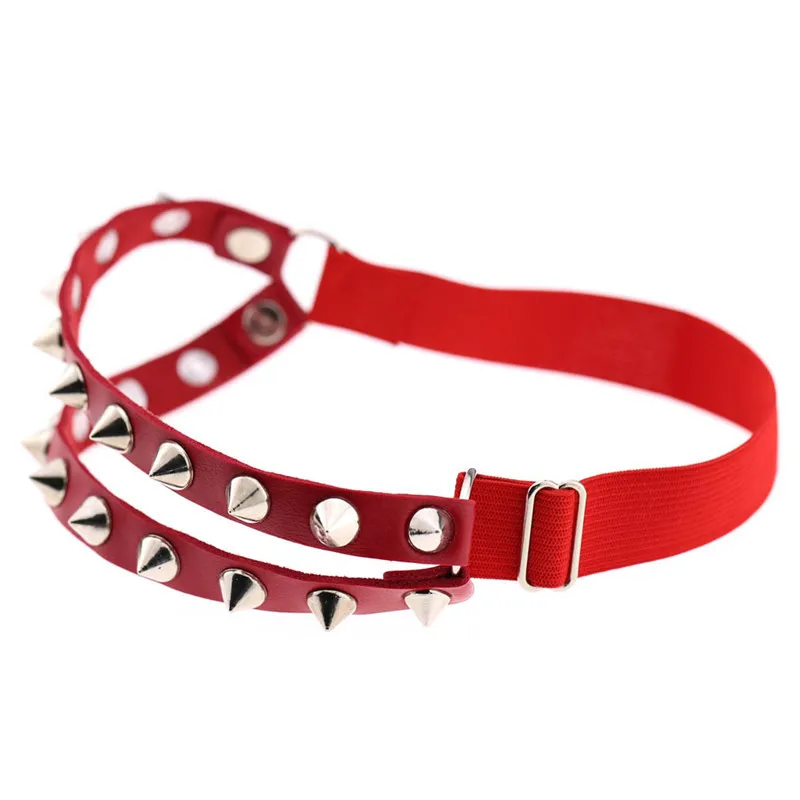 Обувь в стиле панк женские сапоги из эластичной кожи подвязки сердце ноги