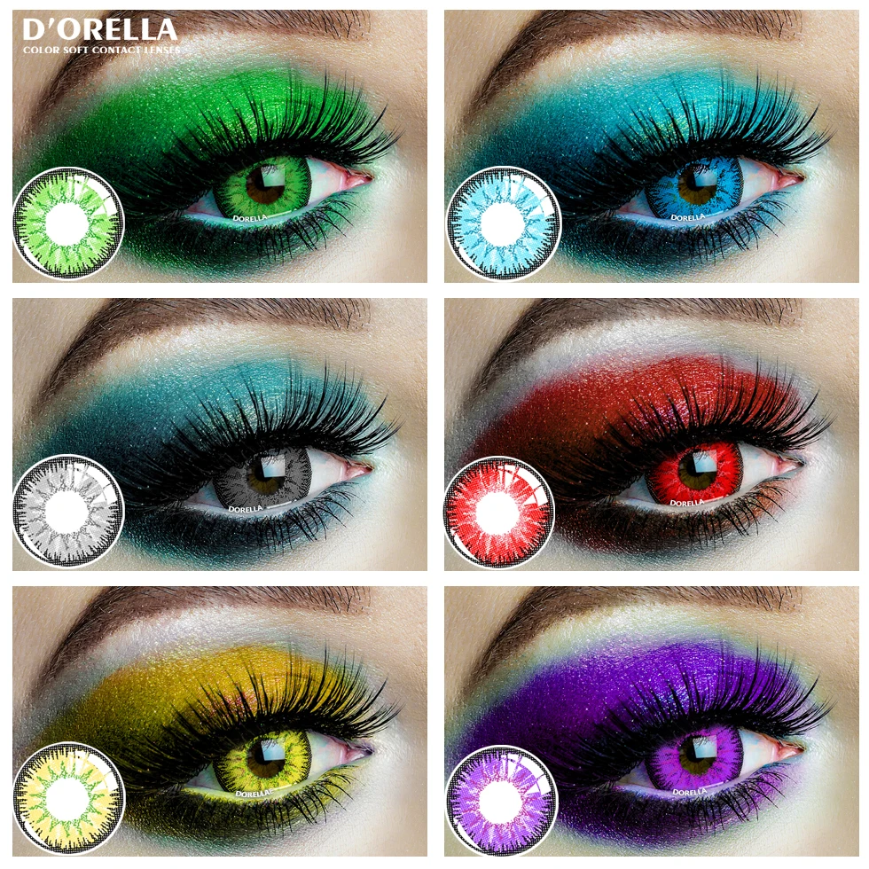 

D'ORELLA 1 Pair(2pcs) AYY BELLA Series Cosplay Coloured Contact Lenses for Eyes Cosmetic Contact Lens Eye Color for Halloween