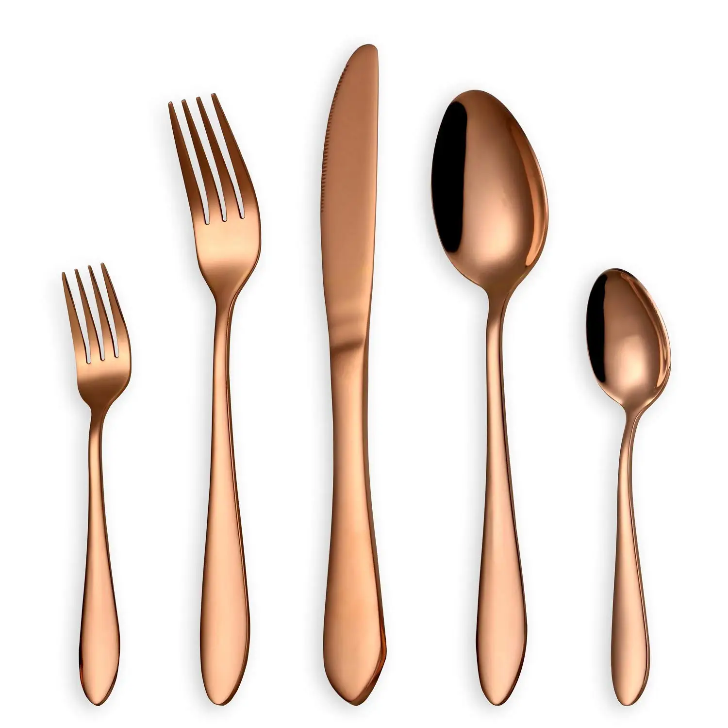 Rose 30pcs 30 шт. Набор радужных столовых приборов столовая посуда из нержавеющей стали столовые приборы черный торт салат ФОКС нож наборы посуды кухонные инструменты Bacth - Цвет: Rose 30pcs