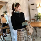 MISHOW осенне-зимний облегающий вязаный свитер женский базовый однотонный теплый пуловер с высоким воротом Топы MX19D5464