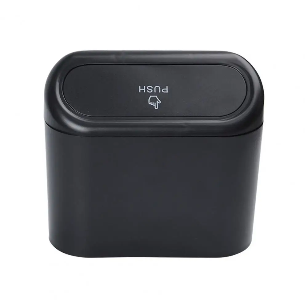 

Car Trash Bin Press Design Flip Cover Mini Hanging Vehicle Garbage Dust Case Storage Box Auto Interior Supplies