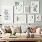 Абстрактная линия гор Геометрия листья эвкалипта скандинавский плакат настенная Художественная печать холст живопись Декор картины для гостиной