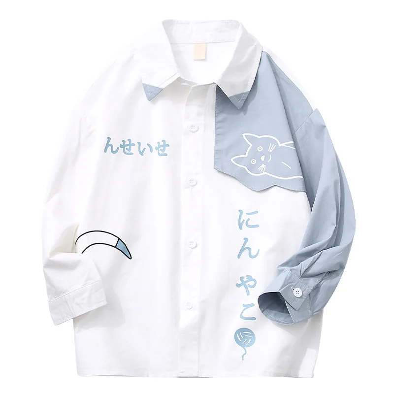 

Splicing Spring Summer Boys Cotton Blouses Shirts Kids Children Clothes Teenagers ToddlerCostume Ruffle Formal Hiqh Quality