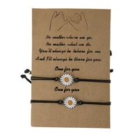 2pcs fashion women bracelets bohemian beach sunflower sun daisy bracelet for men and women friendship jewelry bracelet gift