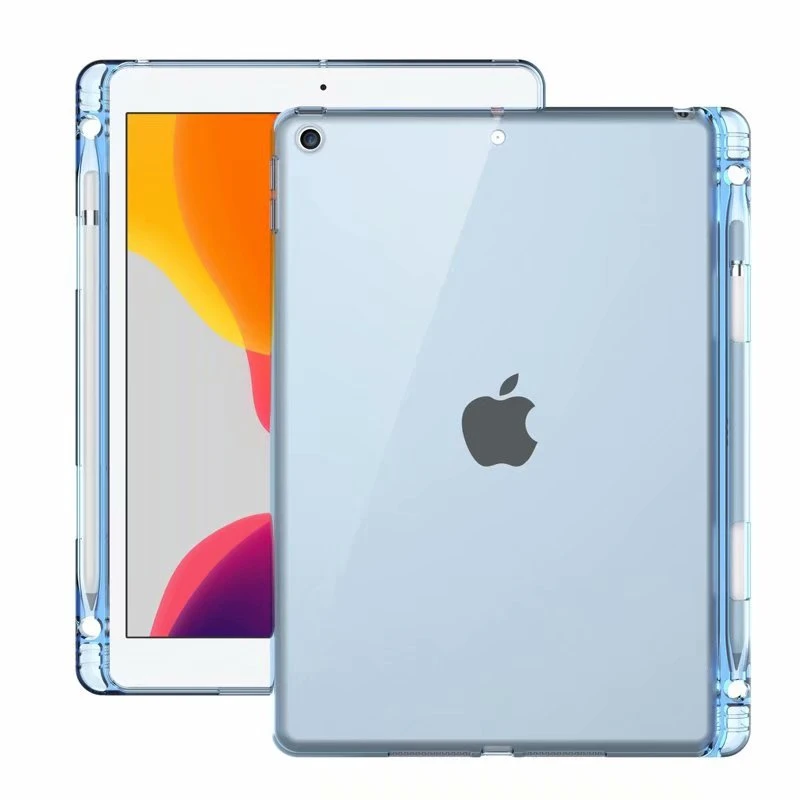 

Shockproof Case For iPad Gen 8th 10.2" 2020 Transparent TPU Case for iPad7 2197 A2198 A2200 Soft Cover with Pen Holder