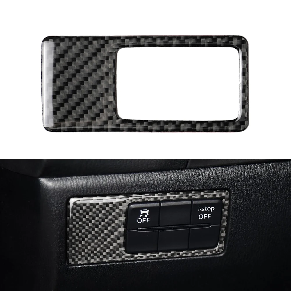 

For Mazda 3 Axela 2017 2018 Carbon Fiber ABS Headlight Switch Button Cover Trim LHD