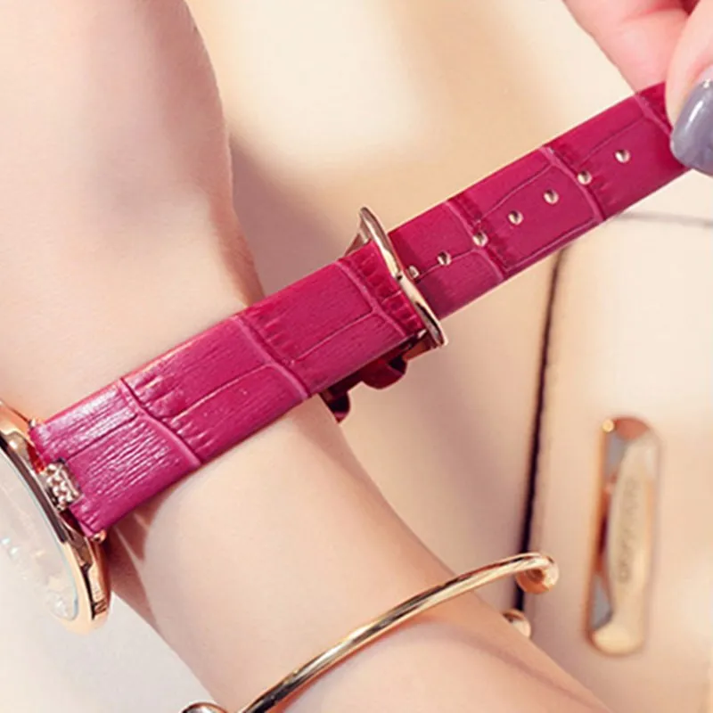 

Women's Watches Luxury Crystal Quartz Watch Women Creative Leather Wristwatch For Ladies Elegant Woman Watch Wrist Female Clock