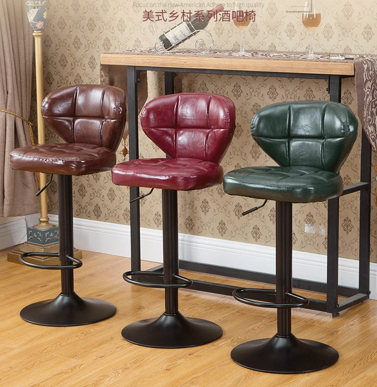 Европейский стиль ретро стул для дома высокий барный бара вращающийся железный