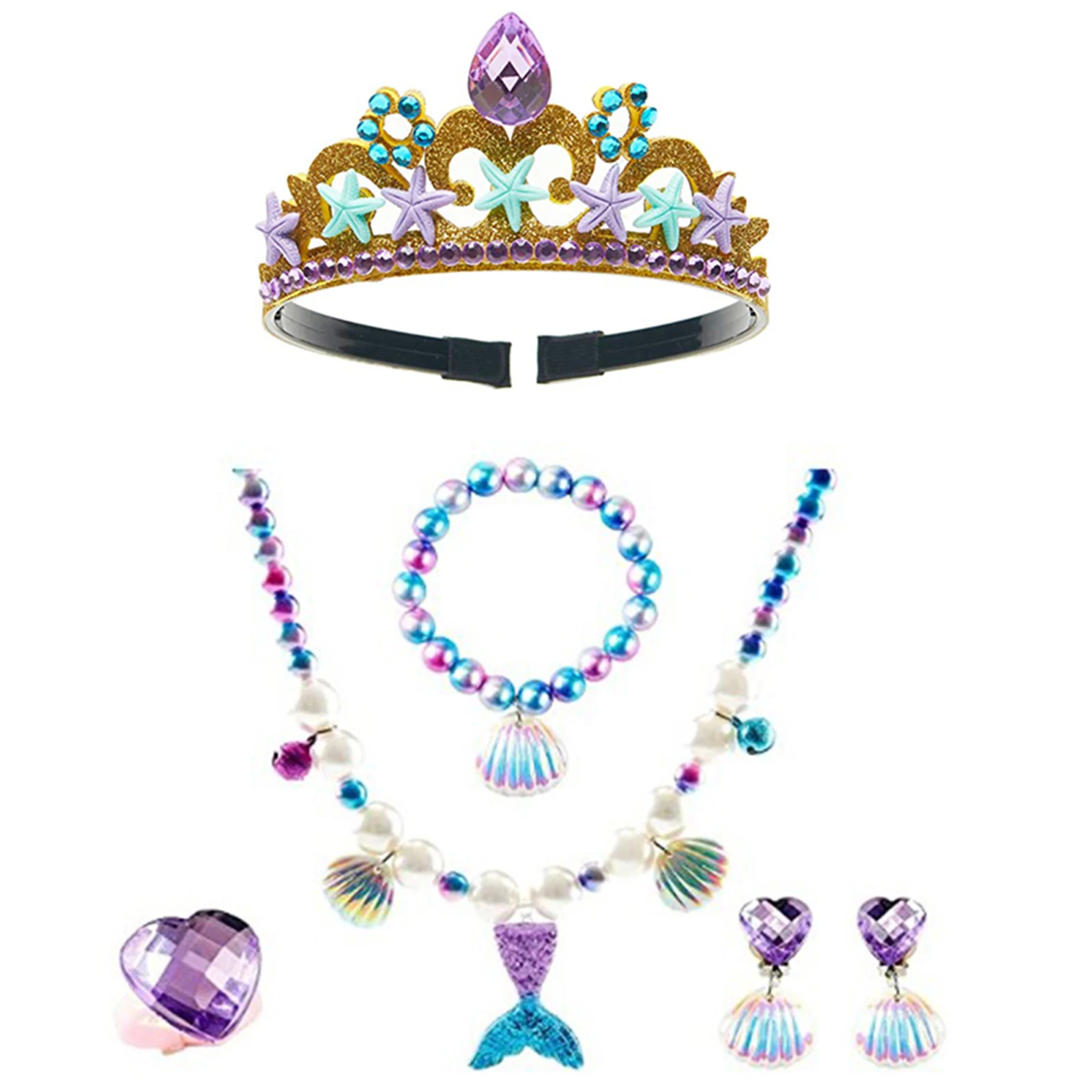 Украшение для косплея девочек комплект из 5 предметов фиолетовый кулон в виде