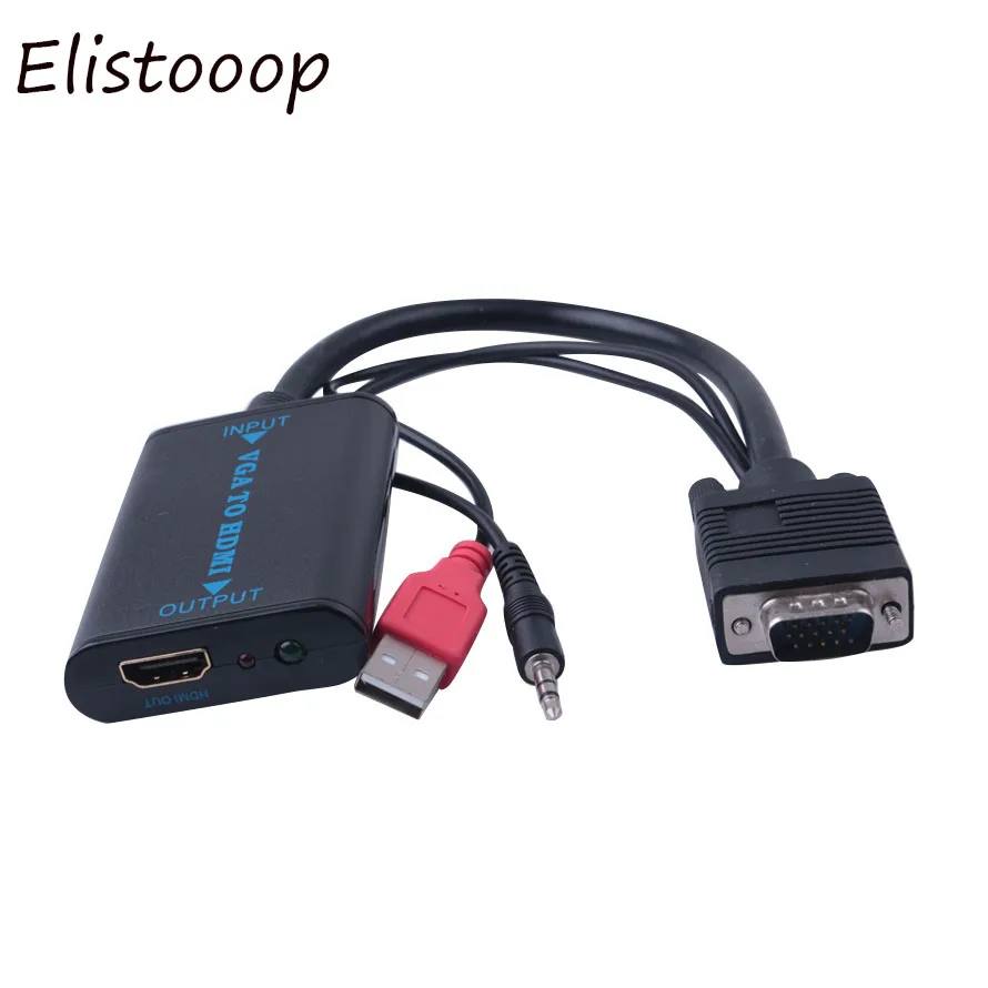 Прочный VGA к HDMI совместимый выход 1080P HD аудио TV AV PC видео кабель Plug and play конвертер