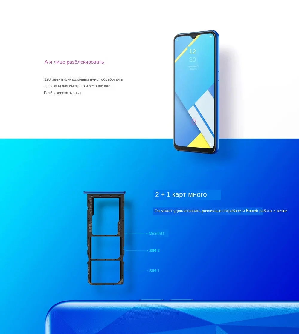 Realme C2 4G смартфон 6,1 дюймов Android 9,0 Helio P22 Восьмиядерный 13,0 МП+ 2,0 Мп задняя камера 4000 мАч Face ID мобильные телефоны