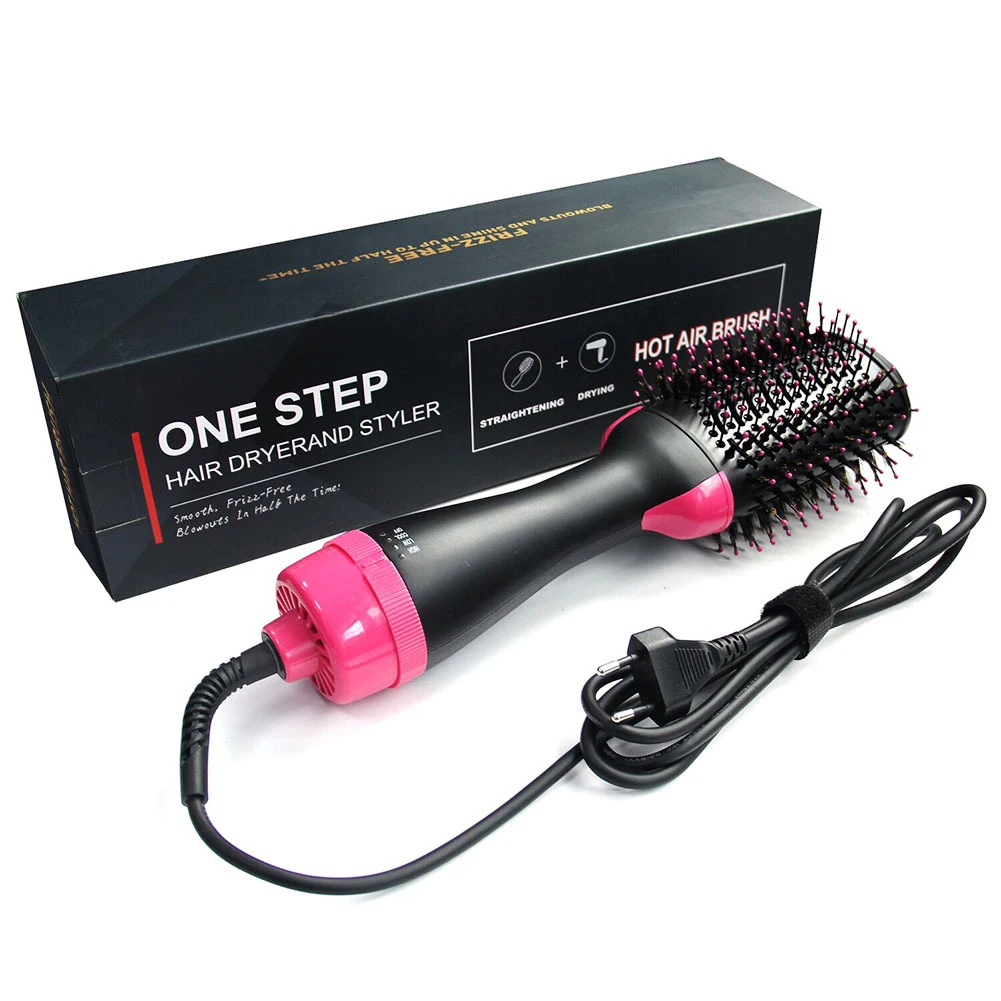 

One Step Hair Dryer & Volumizer Salon Hot Air Styling Brush Negative Ion Hair Straightener Curler Heating Comb for Women