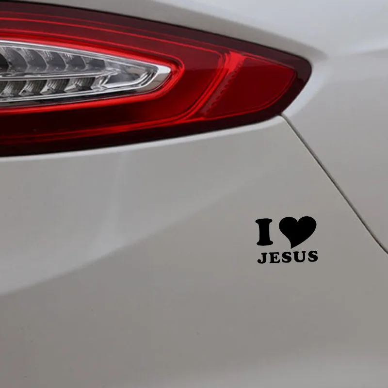 Car Stickers I LOVE JESUS HEART Christian Religion PVC Decoration Accessories Decals Waterproof Black/white 13cm*10cm | Автомобили и