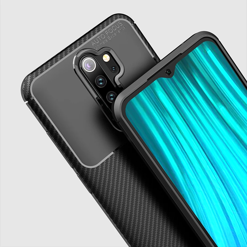 Модный противоударный чехол из углеродного волокна для Xiaomi Redmi 9 задняя крышка