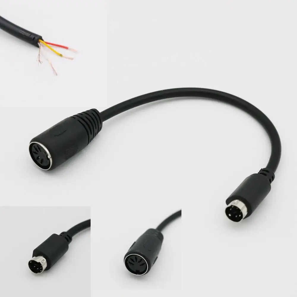 Кабель переходник DIN5 AT Female для Mini DIN6 MDIN6 PS/2 Male pc Mac кабель 6 дюймов|Компьютерные