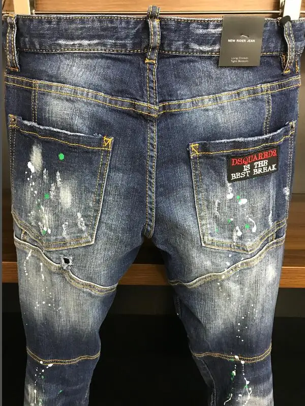 2020 Authentic classic Dsquared2 New streetwear Denim Designer Hole Jeans High Quality Ripped for Men clothing Size 44-54 A357