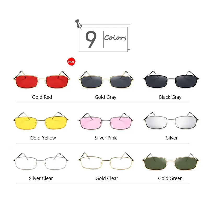 Металлическая оправа квадратные солнцезащитные очки для женщин и мужчин красные