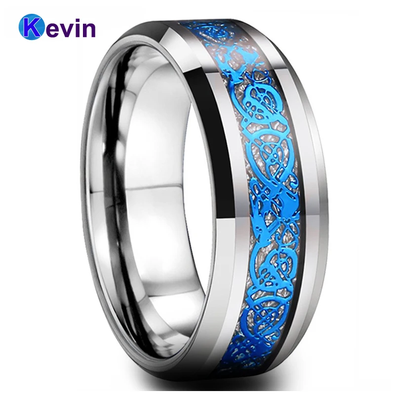 Женские обручальные кольца Engagemnet вольфрамовые мужские с ярким метеоритом и