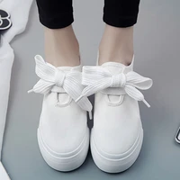 wedge high heel sneakers for women shoes 2019 autumn hidden platform sneakers woman lace up casual canvas shoes women trainers