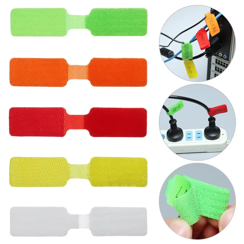 

Writable Winder Wire Tidy Organizer Wire Labels Cord Identification Electrical Cables Organize Nylon Cable Labels