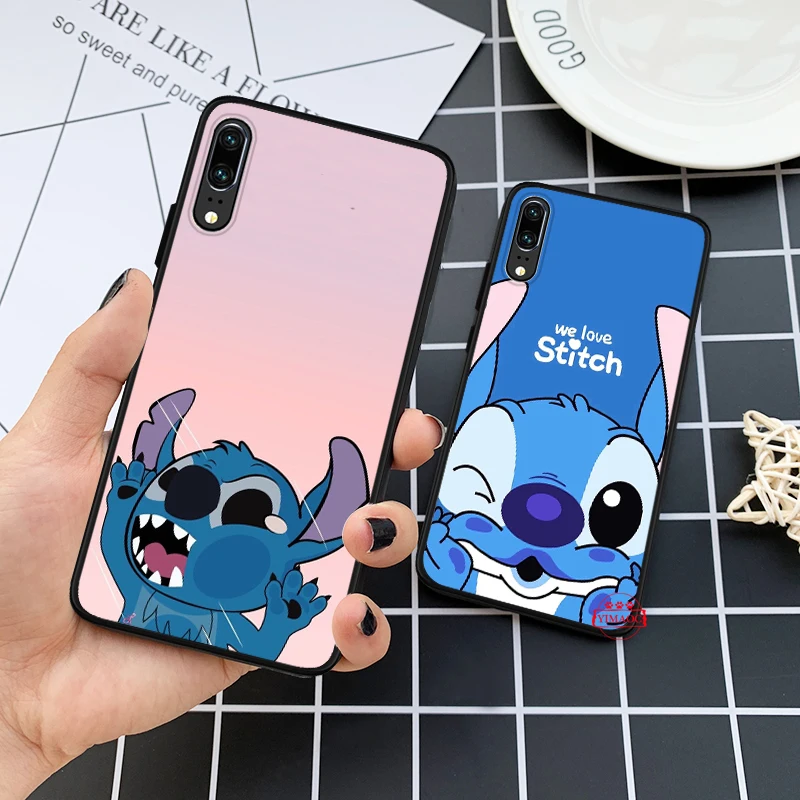 Милый мультфильм Стич силиконовый чехол для Huawei P8 Lite 2015 2017 P9 2016 Mimi P10 P20 P30 Pro P Smart Z