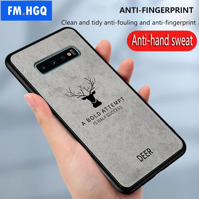 Чехол для Samsung Galaxy Note 10 Plus из мягкого ТПУ с тканевой текстурой в виде