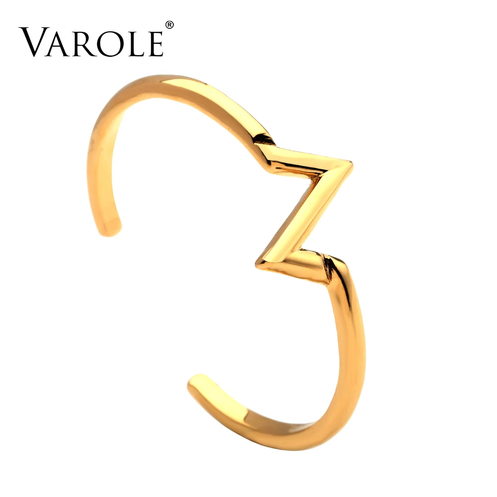 

VAROLE Initial Letter “Z” Cuff Bangles For Women Hollow Alphabet Open Bracelets Gold Color Fashion Jewelry Pulseras Mujer