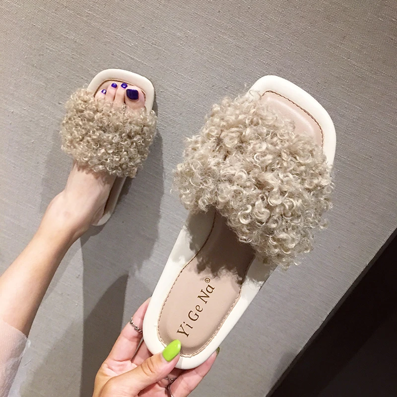 2019 г. новая осенне зимняя обувь красного цвета милые пушистые хлопковые тапочки