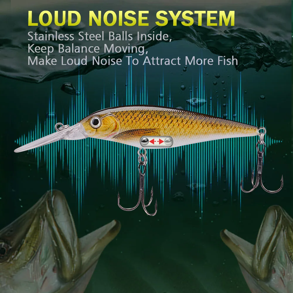 

GOBASS Crap Fishing Lures For Fishing Wobbler Minnow 110mm 10g Crankbaits Artificial Metal Baits For Perch Lure Fishing New 2021