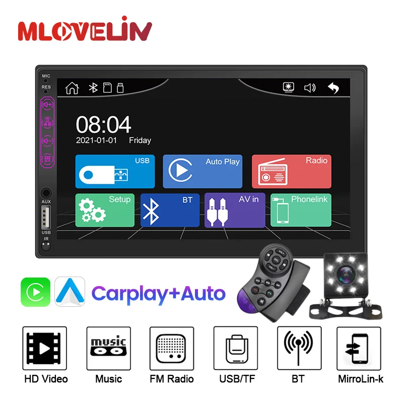 MLOVELIN apple Carplay Android Авто USB AUX полносенсорный Автомобильный мультимедийный