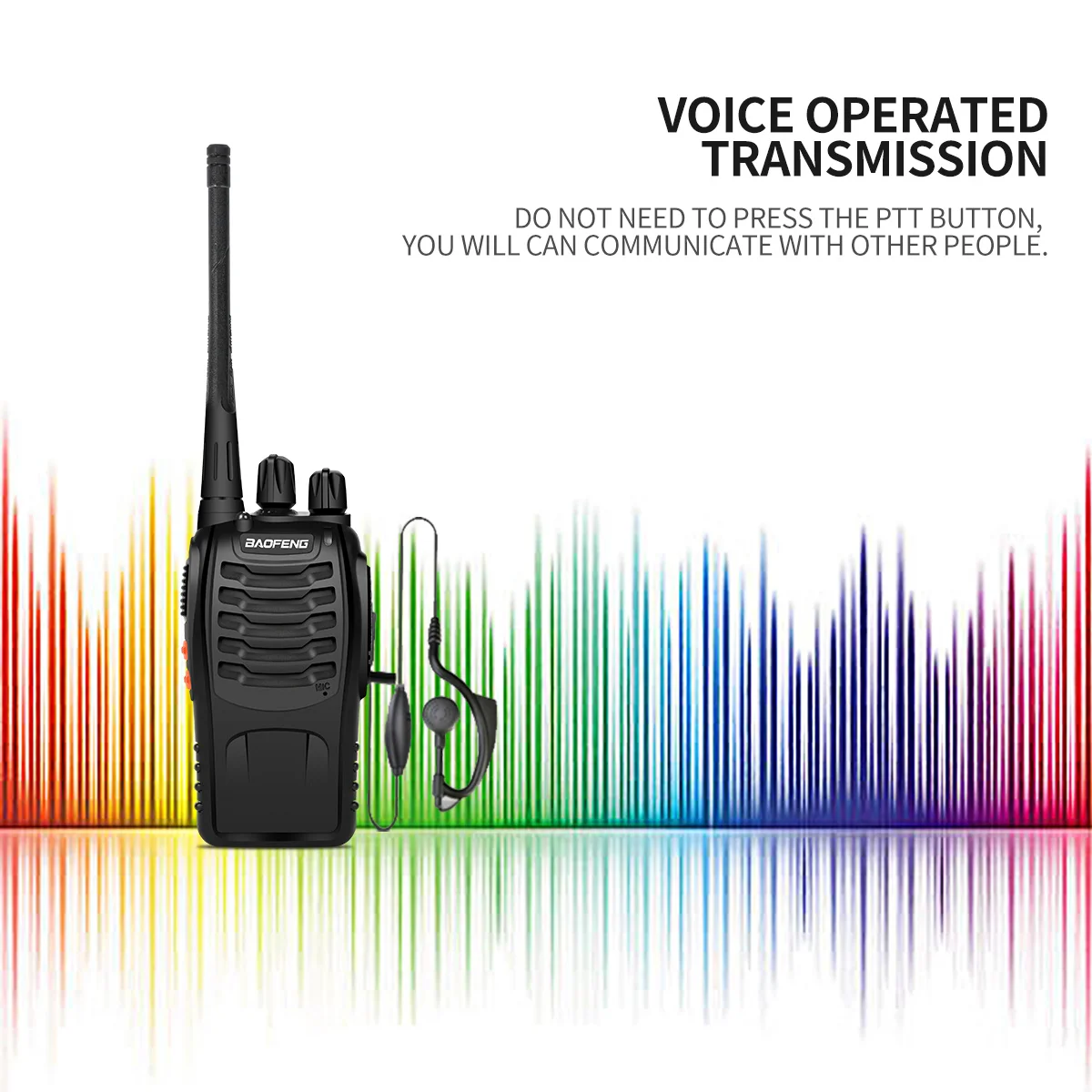 BaoFeng 2pcs BF-888S Walkie Talkie USB Charge Adapter With Earphone UHF 400-480MHZ 2-Way Radio 16CH Long Range