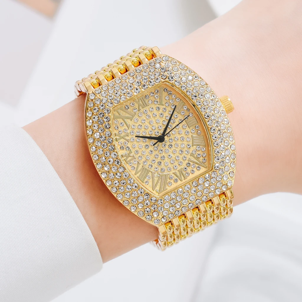 Часы наручные женские с кристаллами роскошные Брендовые повседневные браслетом