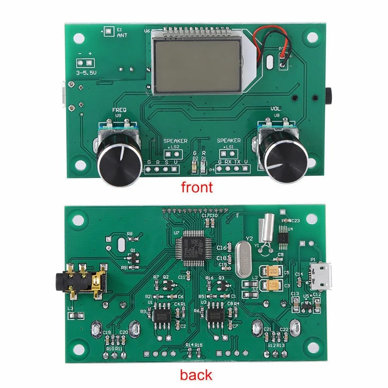 FM Radio Receiver Module 87-108MHz Frequency Modulation Stereo Receiving Board with LCD Digital Display 3-5V DSP PLL |