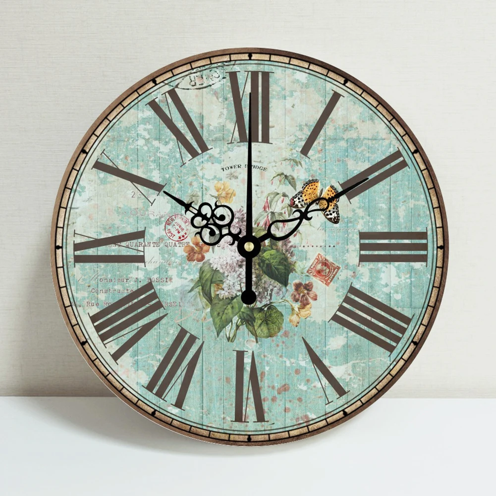 Горячая Распродажа кварцевые часы с римскими цифрами настенные круглым цветком