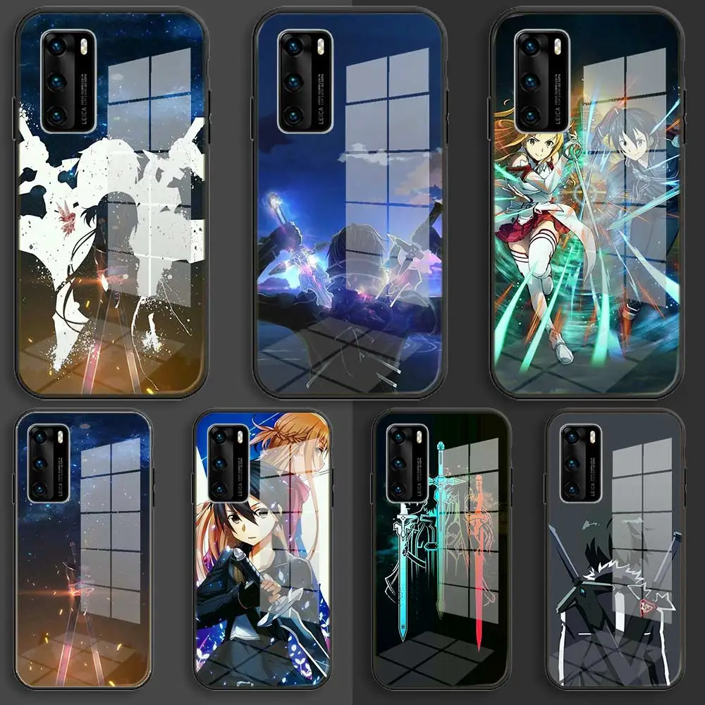 

Soft Glass Case For Huawei P40 P30 P20 Pro Lite Plus p30lite p40lite E P samrt 2020 TPU Cover Sword Art Online SAO Anime Manga