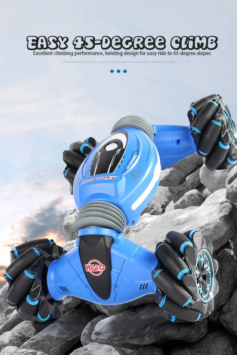 Remote Control Stunt Car Gesture Induction Twisting Off-Road Vehicle Light Music Drift Dancing Side Driving RC Toy Gift for Kids