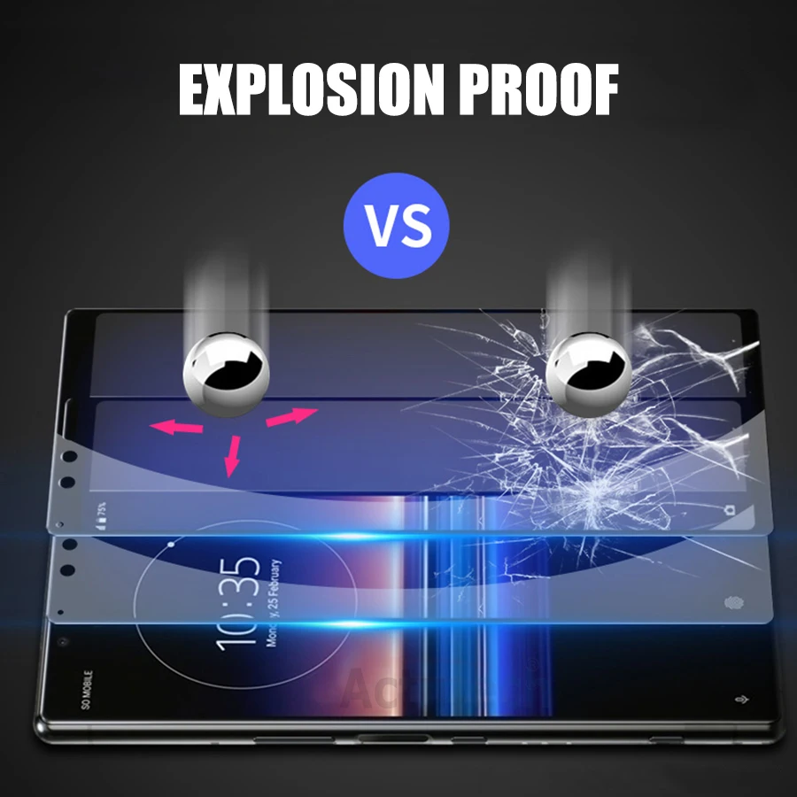 20D 3D изогнутое полноэкранное защитное стекло закаленное для Sony Xperia 1 XZ4 XZ3 XZ2 XZ1 Compact