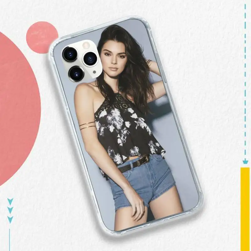 Прозрачный мягкий чехол для телефона со знаменитой звездой Kendall Jenner iphone 12 11 13 7 8 6 s