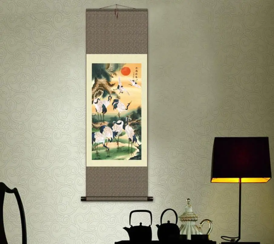 

1 шт., китайская шелковая картина-свиток S004