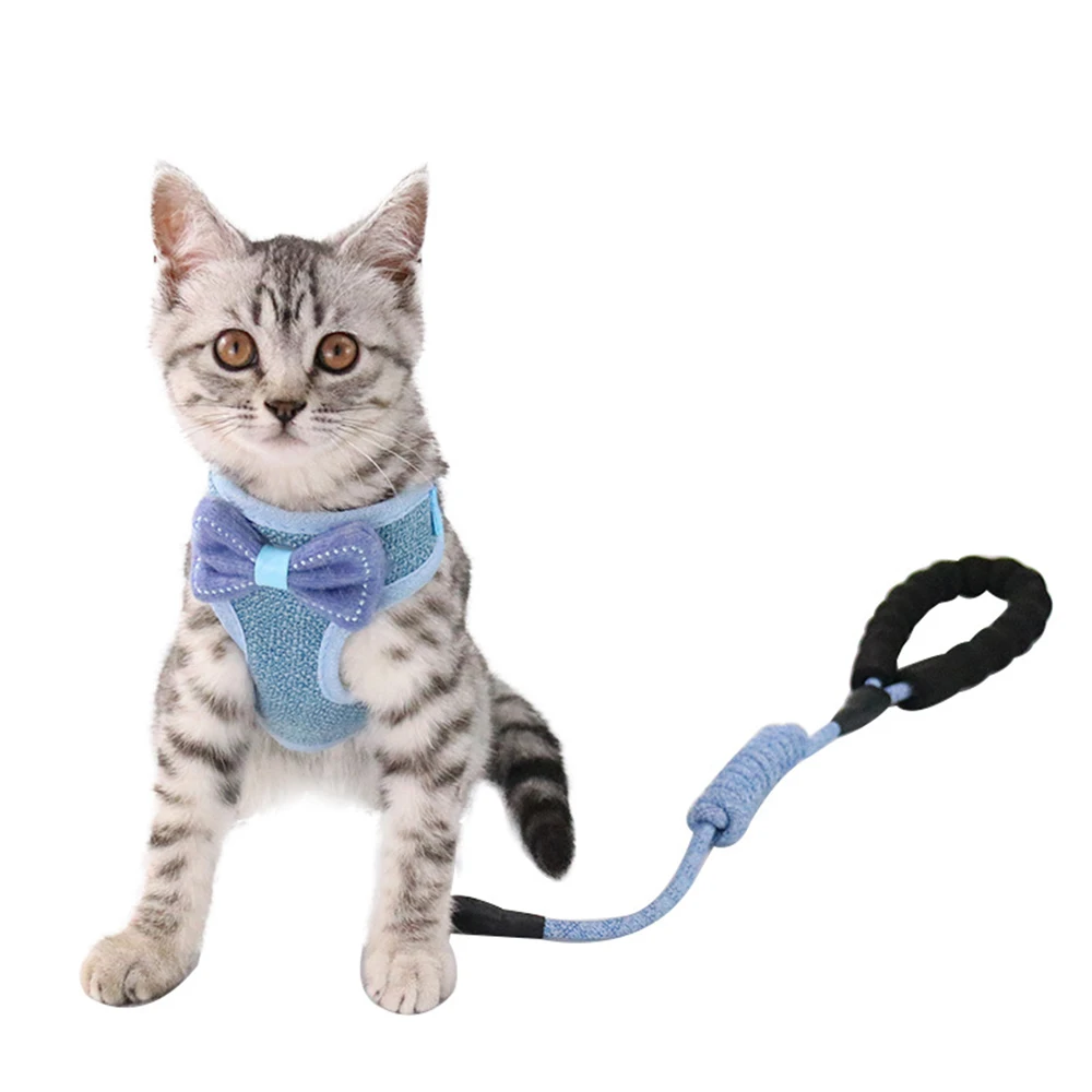 

Cat Harness And Leash Anti-breakaway Cat Collar Cute Bow Vests Cat Product Cat Accessories Sage Green Collar For Cats Or Puppies