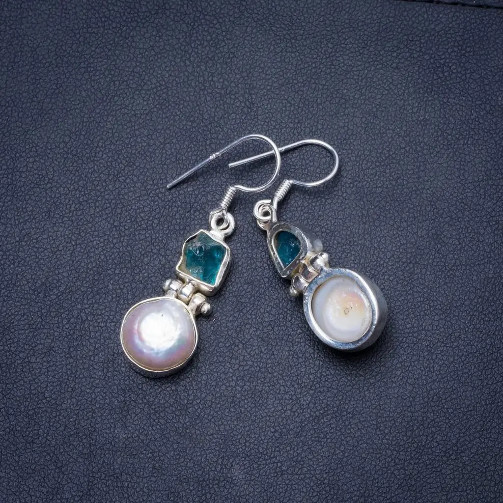 Серьги из натурального жемчуга Biwa и кианита ручной работы уникальные серьги