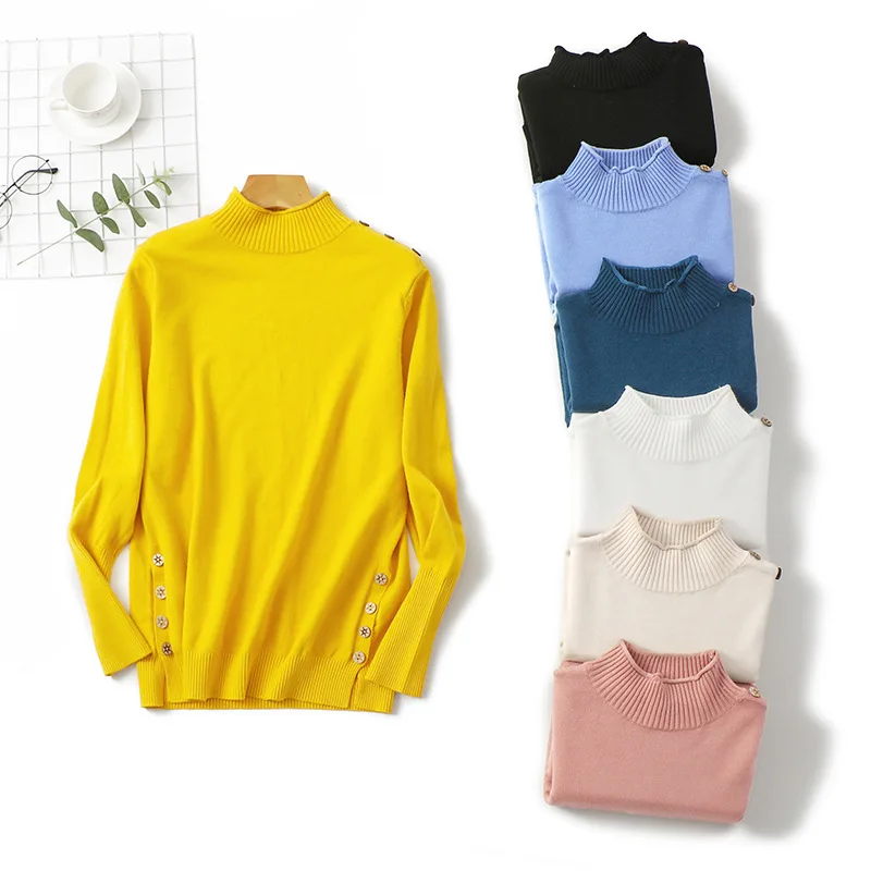Женский Повседневный свитер на пуговицах плотный пуловер с длинным рукавом и