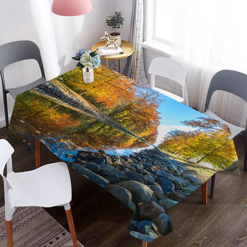 Пользовательский 3D чехол для стола кофейная скатерть с ландшафтным узором