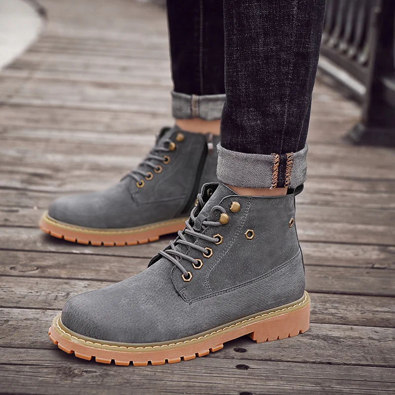 VESONAL/2019 г. сезон осень-зима кожаные ботильоны Мужская обувь меховая плюшевая