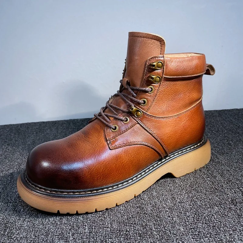 Men Winter Sneakers Snow Boots Warm Running Shoes Outdoor Sports Walking Shoes Non-slip Sneakers Black Leather Shoes